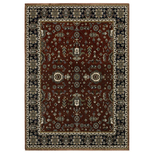 HomeRoots 10' Red Oriental Area Rug - Classic Elegance with Durable, Stain-Resistant Design for Homes 8' X 11' 574875