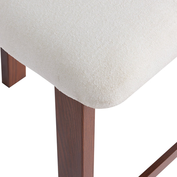 English Elm Christopher Knight Home® - 26.5'' Stylish Round Stools with Low Back - Comfortable Upholstered Seats, Walnut Base, Metal Frame White+Walnut N780P236628W