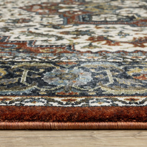 Homeroots 10' Red Medallion Power Loom Area Rug With Fringe - Stain Resistant, Stylish Design For Home Decor 10' X 13' Polyester 574876