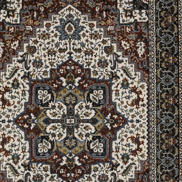 Homeroots 10' Red Medallion Power Loom Area Rug With Fringe - Stain Resistant, Stylish Design For Home Decor 7' X 10' Polyester 574879