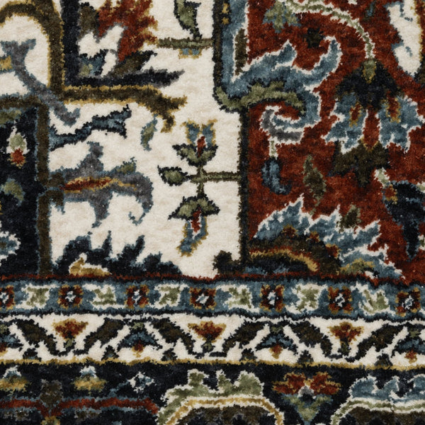 Homeroots 10' Red Medallion Power Loom Area Rug With Fringe - Stain Resistant, Stylish Design For Home Decor 7' X 10' Polyester 574879