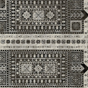 Homeroots 5' Ivory Oriental Area Rug With Charcoal Design And Fringe - Stain Resistant, Stylish Home Decor 5' X 8' Polyester 574881