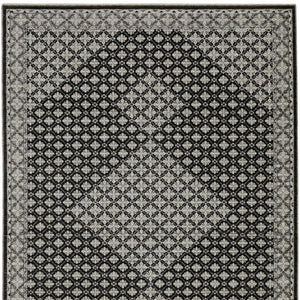 HomeRoots 5' Modern Black and Gray Diamond Area Rug with Stylish Fringe for Durable, Cozy Living Spaces 5' X 8' 574885