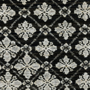 HomeRoots 5' Modern Black and Gray Diamond Area Rug with Stylish Fringe for Durable, Cozy Living Spaces 5' X 8' 574885