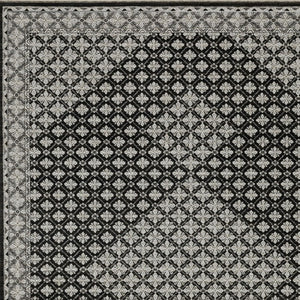 HomeRoots 5' Modern Black and Gray Diamond Area Rug with Stylish Fringe for Durable, Cozy Living Spaces 7' X 10' 574887