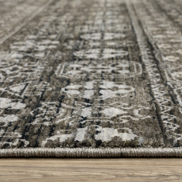 Homeroots 5' Black Tribal Area Rug With Fringe – Modern Design, Stain Resistant, Perfect For Homes With Kids & Pets 7' X 10' Polyester 574899