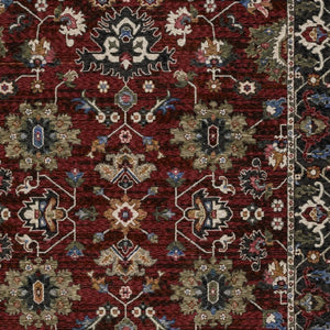 Homeroots 5' Artful Ivory Oriental Area Rug With Fringe - Stain Resistant, Stylish Design For Any Room 4' X 6' Polyester 574907