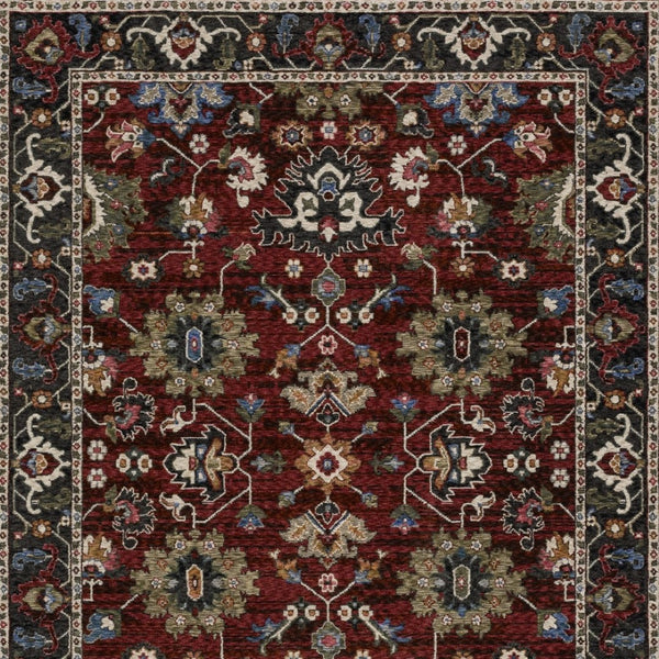 Homeroots 5' Artful Ivory Oriental Area Rug With Fringe - Stain Resistant, Stylish Design For Any Room 7' X 10' Polyester 574909