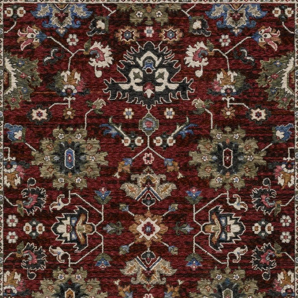 Homeroots 5' Artful Ivory Oriental Area Rug With Fringe - Stain Resistant, Stylish Design For Any Room 7' X 10' Polyester 574909
