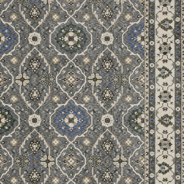 Homeroots 5' Blue Oriental Area Rug With Fringe - Stylish, Stain-resistant Design For Kids & Pets' Spaces 5' X 8' Polyester 574925