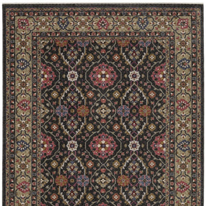 Homeroots 5' Blue Oriental Area Rug With Fringe - Stylish, Stain-resistant Design For Kids & Pets' Spaces 10' X 13' Polyester 574926