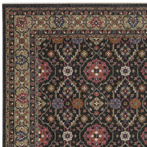 Homeroots 5' Blue Oriental Area Rug With Fringe - Stylish, Stain-resistant Design For Kids & Pets' Spaces 7' X 10' Polyester 574929