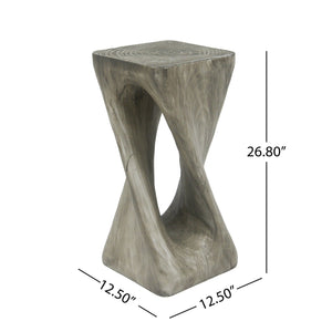 English Elm Christopher Knight Home® - Outdoor Twist Shape Accent Table | Modern Lightweight Concrete Design For Patio & Garden Use N770P291498G