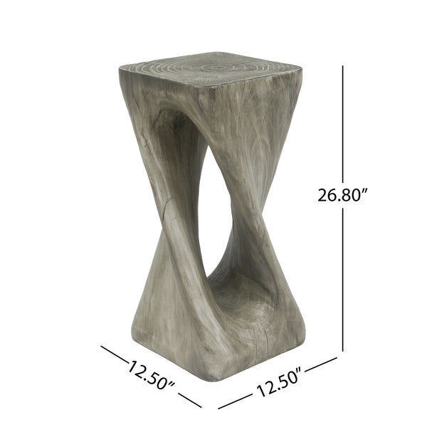 English Elm Christopher Knight Home® - Outdoor Twist Shape Accent Table | Modern Lightweight Concrete Design For Patio & Garden Use N770P291498G