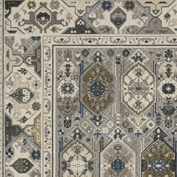 Homeroots 5' Blue Oriental Area Rug With Stylish Fringe - Stain Resistant, Perfect For Homes With Kids & Pets! 10' X 13' Polyester 574940