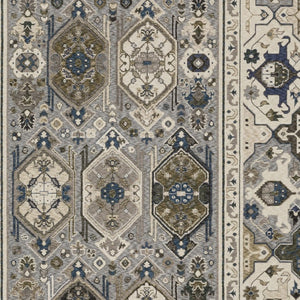 Homeroots 5' Blue Oriental Area Rug With Stylish Fringe - Stain Resistant, Perfect For Homes With Kids & Pets! 4' X 6' Polyester 574941