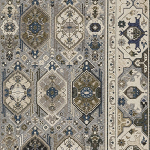 Homeroots 5' Blue Oriental Area Rug With Stylish Fringe - Stain Resistant, Perfect For Homes With Kids & Pets! 5' X 8' Polyester 574942