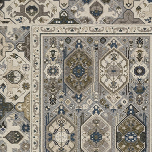 Homeroots 5' Blue Oriental Area Rug With Stylish Fringe - Stain Resistant, Perfect For Homes With Kids & Pets! 7' X 10' Polyester 574943