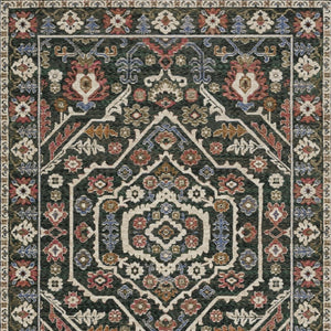 Homeroots 5' Floral Green Area Rug With Fringe - Stylish, Stain-resistant Design For Kid & Pet-friendly Homes 10' X 13' Polyester 574951