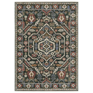HomeRoots 5' Floral Area Rug in Green and Pink with Fringed Edges – Elegant, Stain-Resistant Home Accent 10' X 13' 574951