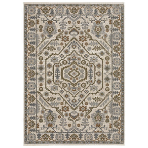 HomeRoots 5' Floral Area Rug in Green and Pink with Fringed Edges – Elegant, Stain-Resistant Home Accent 5' X 8' 574957