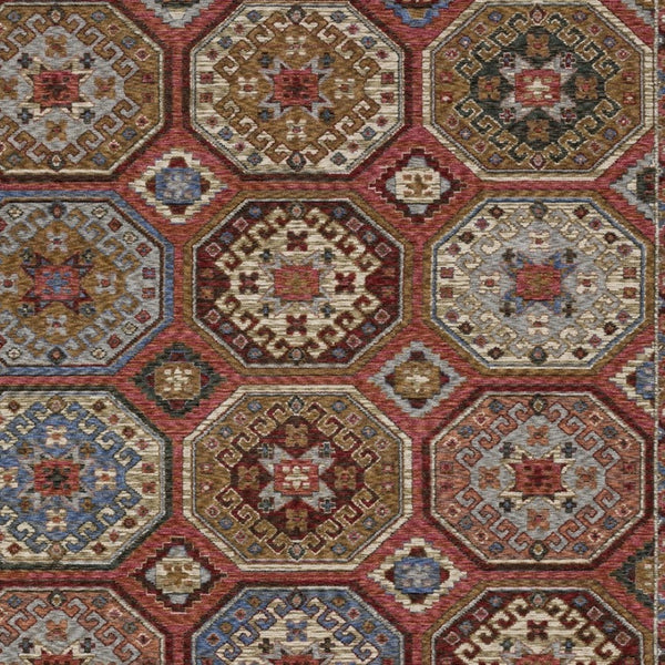 Homeroots 5' Artistic Pink Medallion Area Rug With Elegant Fringe – Stain Resistant & Stylish For Any Room 4' X 6' Polyester 574972