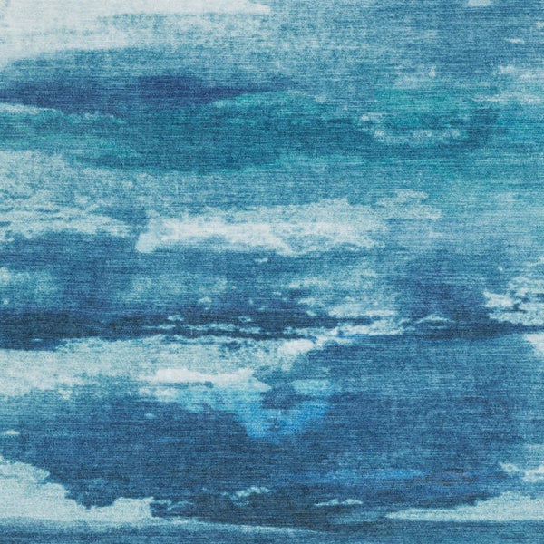 HomeRoots 5' Sky Blue and Ivory Abstract Distressed Area Rug – Modern Low-Pile Design for Stylish Spaces 8' X 10' 574980