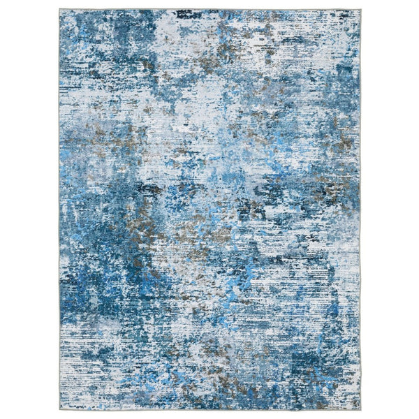 HomeRoots 5' Ivory Abstract Distressed Area Rug – Modern, Durable, Stain-Resistant Design for Any Room 8' X 10' 574992
