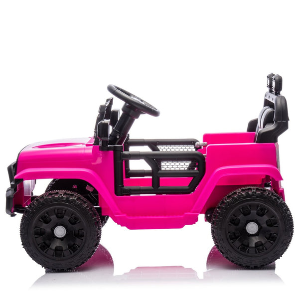 English Elm 24v Kids Ride on Car with Parental Remote Four Wheel Suspension Led Lights Bluetooth Pink W1578P235081