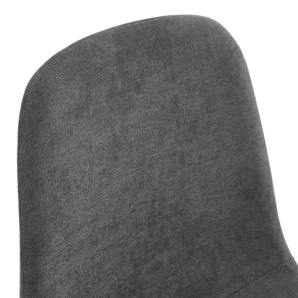 English Elm Table And Chair Set: Modern 79"X31.5" Glass Top With X-Shaped Metal Legs & 6 Dark Gray Linen Chairs W1151S03601-GIGA