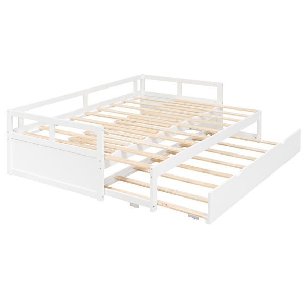 English Elm Extending Twin Daybed with Pull Out Trundle Solid Pine Wood Frame Guest Room N708P336535K