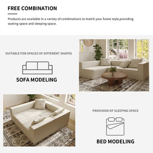 English Elm L Shaped Modular Sectional Sofa - 110" Corduroy Couch With Deep Seats & Movable Ottoman For Comfort W3670S00001