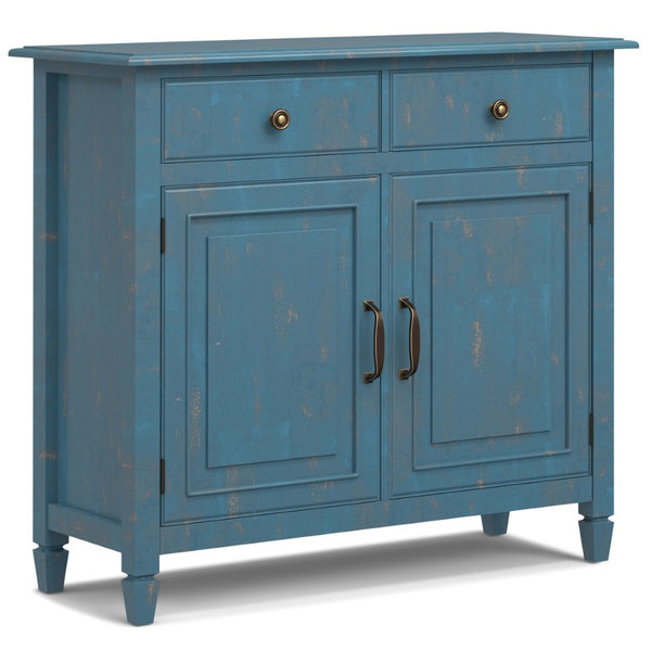 English Elm Connaught Coastal Cottage Pine Cabinet with Raised Panel Doors for Narrow Entryways B136P436038
