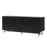 69" Scandinavian 4 Door Sideboard Black REED5DBL2 Walker Edison