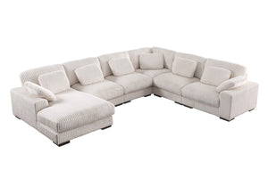 English Elm Elodie Corduroy Modular Sectional Sofa with Left Chaise for Spacious Living Rooms B2749S00262