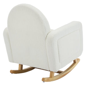 English Elm Christopher Knight Home® - Accent Rocking Chair In Cream Teddy Velvet - Ergonomic Design, Gentle Rocking, Ultimate Comfort! N765P263907W