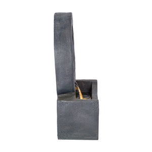 English Elm 26.77"h Gray Polyresin Tiered Cascading Outdoor Fountain with Warm Led Patio Accent N765P355054G