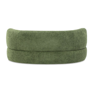 English Elm Jennifer Taylor Home - Shep 36" Curved Dog Sofa Bed Medium Moss Green Fleeced Teddy — Plush Scandinavian Benchmade Lounge, Durable Support B2719P320242
