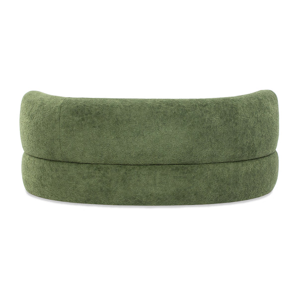 English Elm Jennifer Taylor Home - Shep 36" Curved Dog Sofa Bed Medium Moss Green Fleeced Teddy — Plush Scandinavian Benchmade Lounge, Durable Support B2719P320242