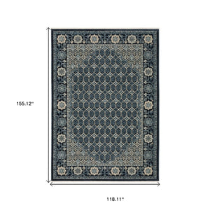 HomeRoots 5' Gold Oriental Area Rug with Elegant Fringed Edges - Durable, Stain-Resistant, Timeless Design 10' X 13' 575001