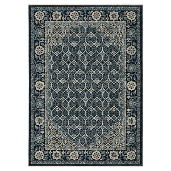 HomeRoots 5' Gold Oriental Area Rug with Elegant Fringed Edges - Durable, Stain-Resistant, Timeless Design 5' X 8' 575002