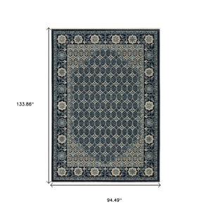 HomeRoots 5' Gold Oriental Area Rug with Elegant Fringed Edges - Durable, Stain-Resistant, Timeless Design 8' X 11' 575004