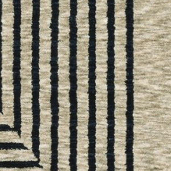 Homeroots 5' Beige Geometric Area Rug With Fringe - Stylish, Stain-resistant Design For Cozy Home Decor 5' X 8' Polyester 575005