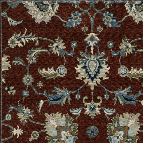 Homeroots 5' Elegant Dark Blue Oriental Area Rug With Fringe - Stain Resistant, Timeless Design For Home Decor 5' X 8' Polyester 575014