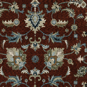 Homeroots 5' Elegant Dark Blue Oriental Area Rug With Fringe - Stain Resistant, Timeless Design For Home Decor 8' X 11' Polyester 575016