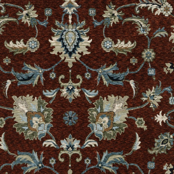 Homeroots 5' Elegant Dark Blue Oriental Area Rug With Fringe - Stain Resistant, Timeless Design For Home Decor 8' X 11' Polyester 575016