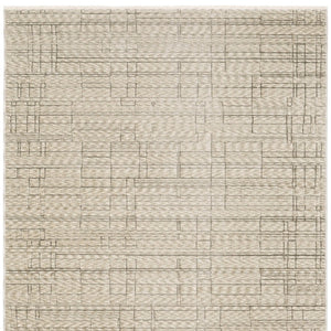 Homeroots 5' Chic Beige And Brown Geometric Area Rug With Stylish Fringe For Modern Home Decor Bliss 8' X 11' Polyester 575020