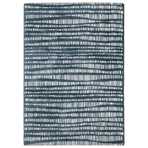HomeRoots 5' Teal and Ivory Striped Distressed Area Rug - Luxuriously Soft, Stain-Resistant, Versatile Design 5' X 8' 575033