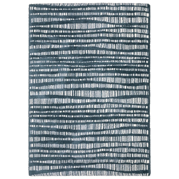 HomeRoots 5' Teal and Ivory Striped Distressed Area Rug - Luxuriously Soft, Stain-Resistant, Versatile Design 5' X 8' 575033