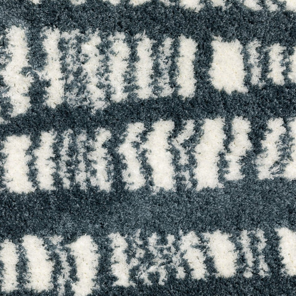HomeRoots 5' Teal and Ivory Striped Distressed Area Rug - Luxuriously Soft, Stain-Resistant, Versatile Design 10' X 13' 575034